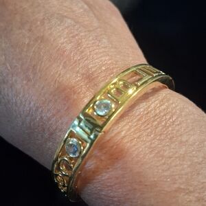 Christian Siriano Hinged Gold Bracelet Count Your Blessings Nib Sz.8.5